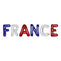 12 Guirlande Foil FRANCE Lettres H 35 cm - Décoration Tricolore