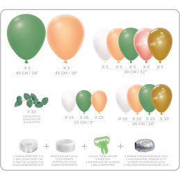 Kit 112 Ballons + Feuillage + Accessoires