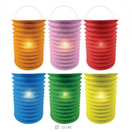 1 Lampion Cylindrique 13 cm CDA - Coloris Assortis