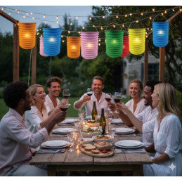 Lampion Cylindrique 16 cm Ignifuge - 6 Coloris Assortis CDA