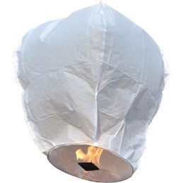 Lanterne Céleste Blanche 76x32cm Base Bambou
