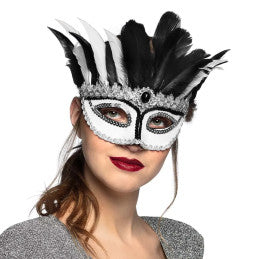 Loup Vénitien Venice GAZZA - Masque Paillettes et Plumes - Boland