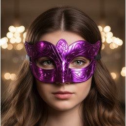 Masque plastique VÉNITIEN - Par 24 (6 coloris assortis)