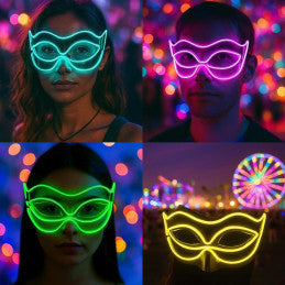 Masque Super Héros LED 6 coloris assortis - Par 6