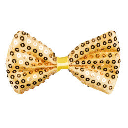 Nœud papillon sequin or