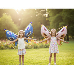 Papillon aile foil 102 x 76 cm - Par 12 (2 coloris assortis)