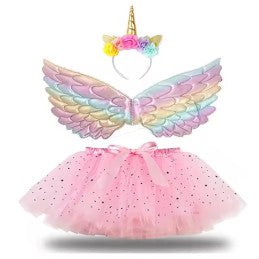 Set 6 pièces Pinky Ailes + Tutu + Tiare