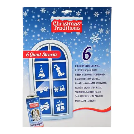 Lot de 6 pochoirs géants de Noël - Décoration de fête