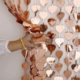 12 Rideau Foil Coeur Rosegold 200 x 100 cm