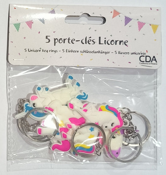 Set de 5 Porte-Clefs Licornes - CDA