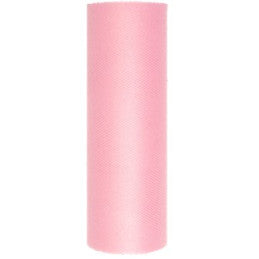 Rouleau tulle ROSE 15cm x 9m - Par 6