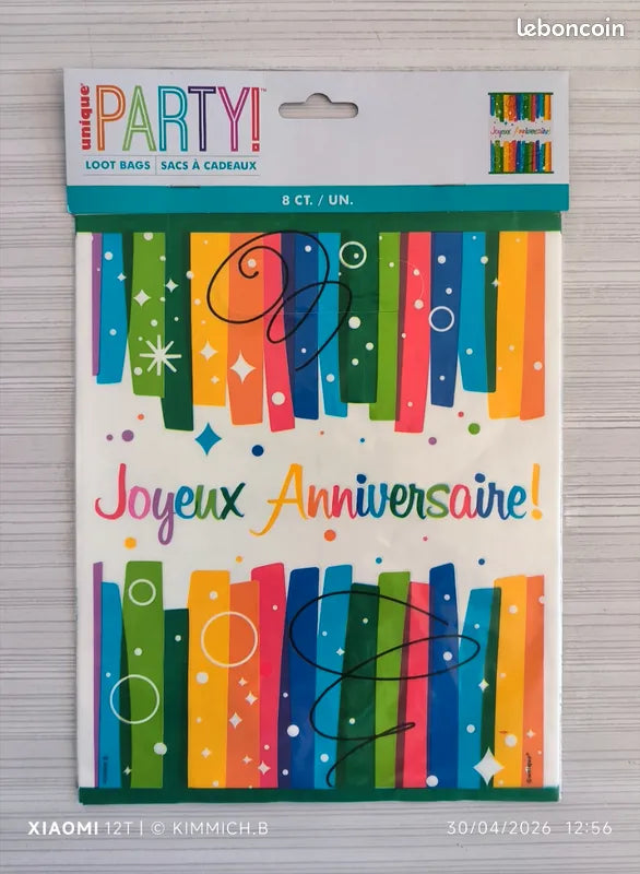 Sachet friandise en plastique alimentaire - Lot de 8
