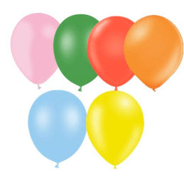 20 Ballons 6 Couleurs 23 cm - Rose/Vert/Rouge/Orange/Bleu/Jaune