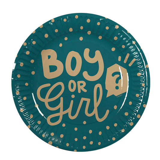 16 Lots de 10 Assiettes carton Boy or Girl 23 cm