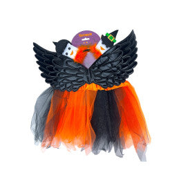 Carton de 12 ensembles MORGANA Halloween – Tiare, ailes et tutu