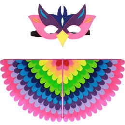 6 Sets Cape + Masque Bird Paradise 2 coloris assortis 96x47cm