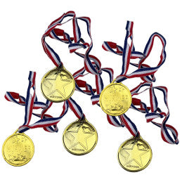 Set de 100 Médailles d'Or en Plastique Doré