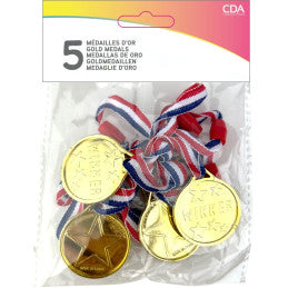 Set de 100 Médailles d'Or en Plastique Doré
