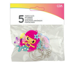 50 Porte-clés Petite Sirène Silicone - Par 5