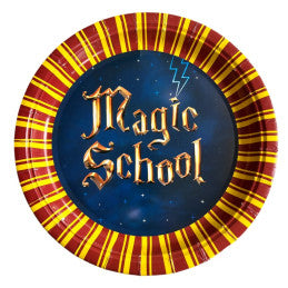 8 assiettes 23 cm en carton Magic School - Par 12