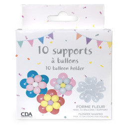 10 Supports Ballons forme Fleur 8 cm