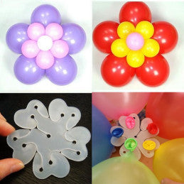 10 Supports Ballons forme Fleur 8 cm